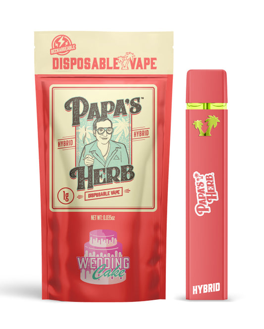 Papa's Herbs Delta 8 Disposable Vape - Wedding Cake 1g - Premium Cannabis Experience